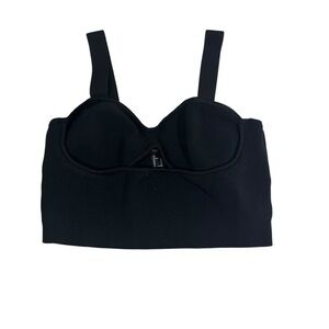 Forever 21 Black Ribbed Underwire Crop Top Size‎ L
